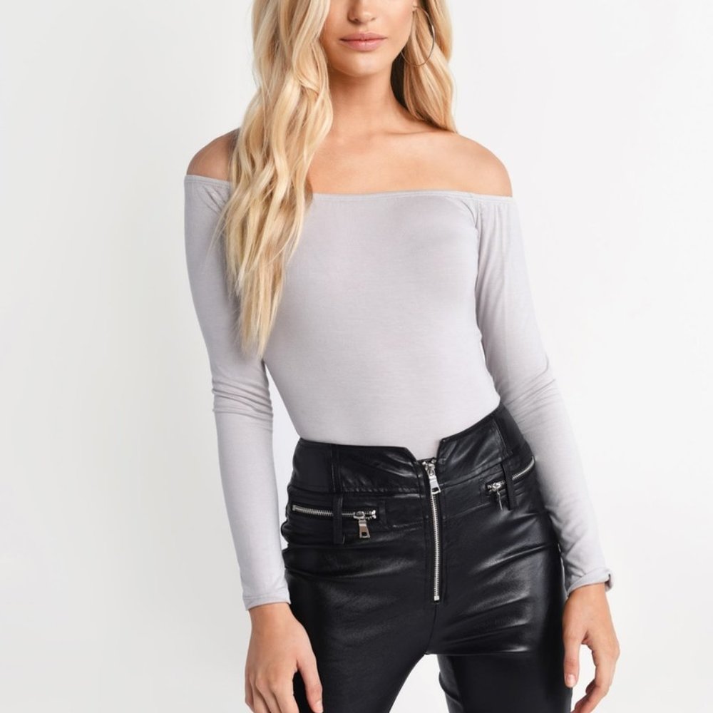 Cosette Silver Off the Shoulder Bodysuit